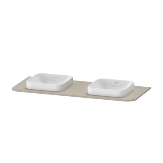 Столешница 130х55 см с двумя вырезами Duravit Happy D.2 Plus, серо-коричневый матовый (HP032KB6060) Duravit Столешницы