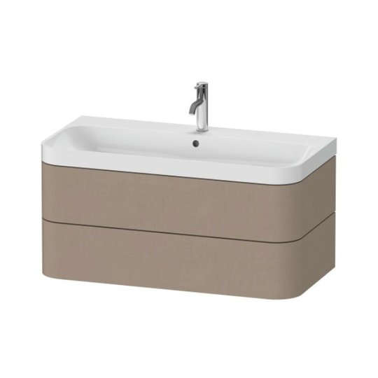 Мебельный комплект 97,5х49 см, 1 отверстие под смеситель Duravit Happy D.2 Plus, льняной декор (HP4348O7575) Duravit Мебельные комплекты