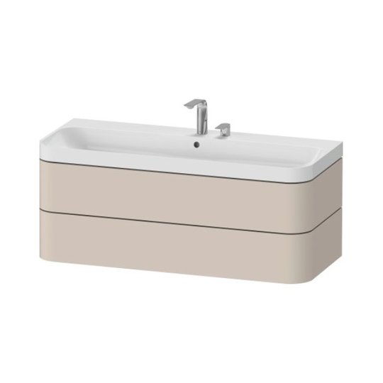 Меблевий комплект 117, 5х49 см, 2 отвори під змішувач Duravit Happy D. 2 Plus, сіро-коричневий супер матовий (HP4349E83830000) Duravit Меблеві комплекти