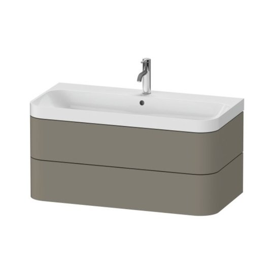 Мебельный комплект 97,5х49 см, 1 отверстие под смеситель Duravit Happy D.2 Plus, серый камень (HP4348O9292) Duravit Мебельные комплекты