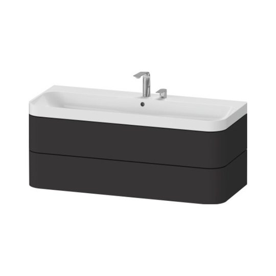 Меблевий комплект 117, 5х49 см, 2 отвори під змішувач Duravit Happy D. 2 Plus, графіт (HP4349E80800000) Duravit Меблеві комплекти