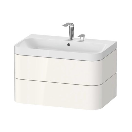 Мебельный комплект 77,5х49 см, 2 отверстия под смеситель Duravit Happy D.2 Plus, белый (HP4347E2222) Duravit Мебельные комплекты