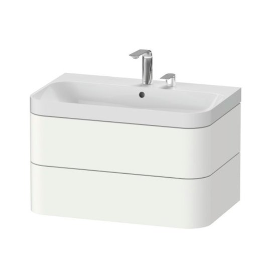 Мебельный комплект 77,5х49 см, 2 отверстия под смеситель Duravit Happy D.2 Plus, белый супер матовый (HP4347E8484) Duravit Мебельные комплекты