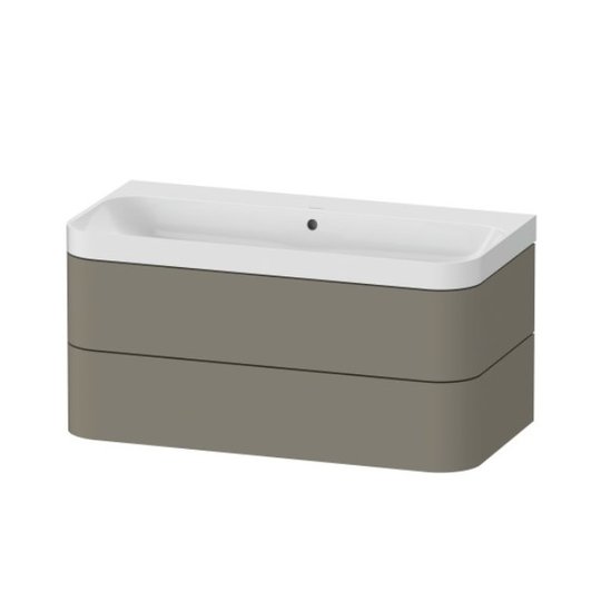 Меблевий комплект 97, 5х49 см, без отвору під змішувач Duravit Happy D. 2 Plus, сірий камінь (HP4348N9292) Duravit Меблеві комплекти