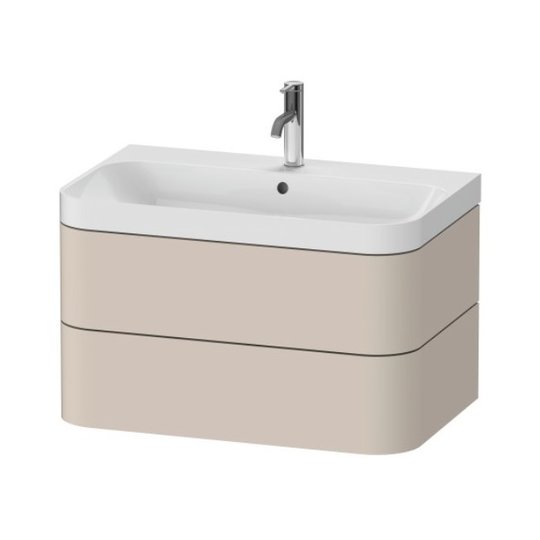 Мебельный комплект 77,5х49 см, 1 отверстие под смеситель Duravit Happy D.2 Plus, серо-коричневый супер матовый (HP4347O8383) Duravit Мебельные комплекты