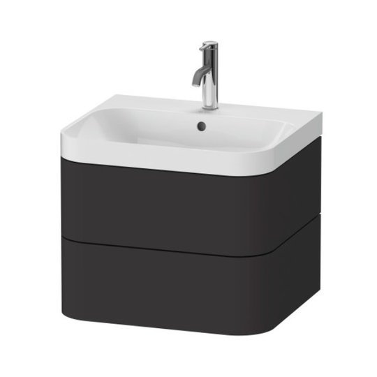 Мебельный комплект 57,5х49 см, 1 отверстие под смеситель Duravit Happy D.2 Plus, графит (HP4345O8080) Duravit Мебельные комплекты