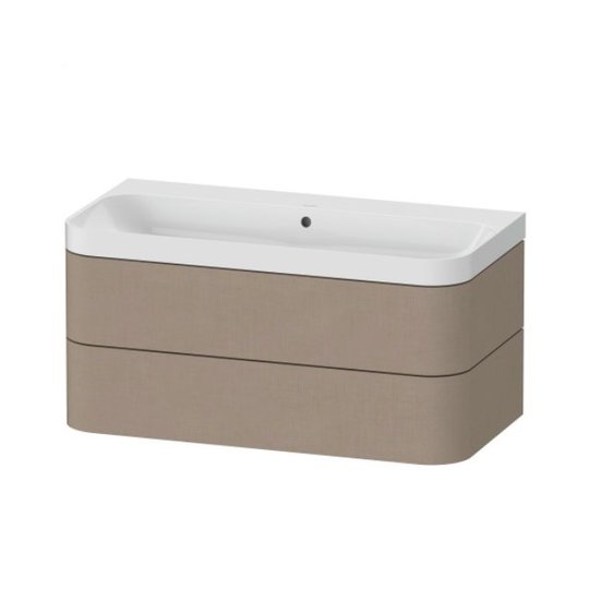 Мебельный комплект 97,5х49 см, без отверстия под смеситель Duravit Happy D.2 Plus, льняной декор (HP4348N7575) Duravit Мебельные комплекты
