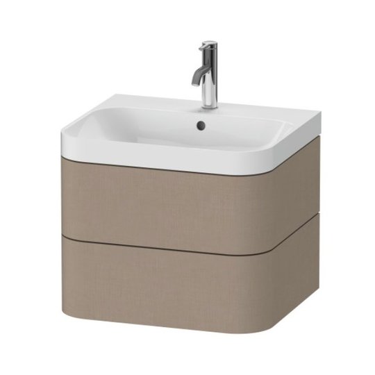 Мебельный комплект 57,5х49 см, 1 отверстие под смеситель Duravit Happy D.2 Plus, льняной декор (HP4345O7575) Duravit Мебельные комплекты