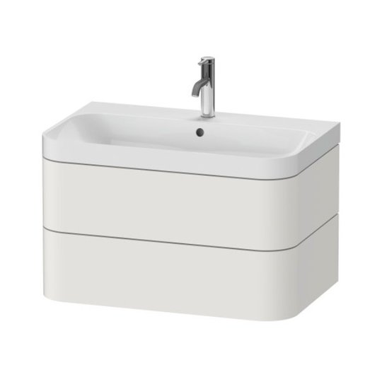 Мебельный комплект 77,5х49 см, 1 отверстие под смеситель Duravit Happy D.2 Plus, белый шелковисто-матовый (HP4347O3939) Duravit Мебельные комплекты