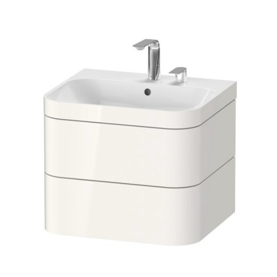 Мебельный комплект 57,5х49 см, 2 отверстия под смеситель Duravit Happy D.2 Plus, белый (HP4635E2222) Duravit Мебельные комплекты