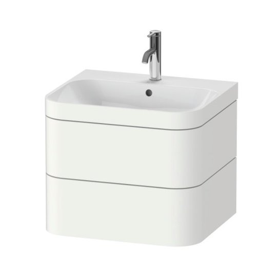 Мебельный комплект 57,5х49 см, 1 отверстие под смеситель Duravit Happy D.2 Plus, белый супер матовый (HP4635O8484) Duravit Мебельные комплекты