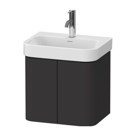 Тумба підвісна під раковину, 2 дверцята, 47, 5х35 см Duravit Happy D. 2 Plus, графіт (HP4384080800000) Duravit Тумби