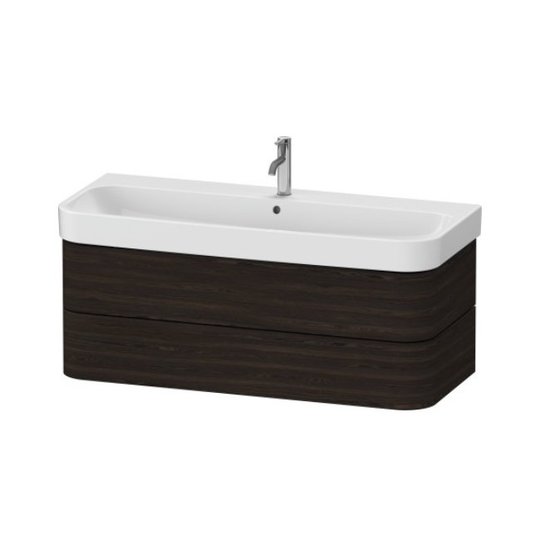 Тумба подвесная под раковину, 2 ящика, 117,5х49 см Duravit Happy D.2 Plus, орех (HP4389069690000) Duravit Тумбы