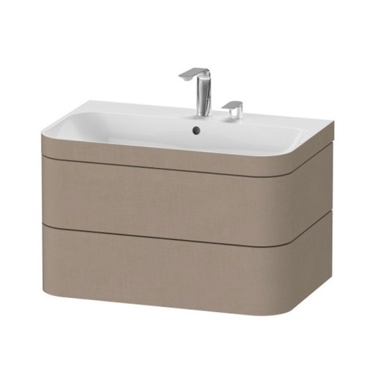 Мебельный комплект 77,5х49 см, 2 отверстия под смеситель Duravit Happy D.2 Plus, льняной декор (HP4637E7575) Duravit Мебельные комплекты