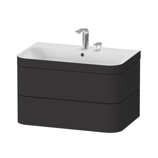 Меблевий комплект 77,5х49 см, 2 отвори під змішувач Duravit Happy D. 2 Plus, графіт (HP4637E8080) Duravit Меблеві комплекти