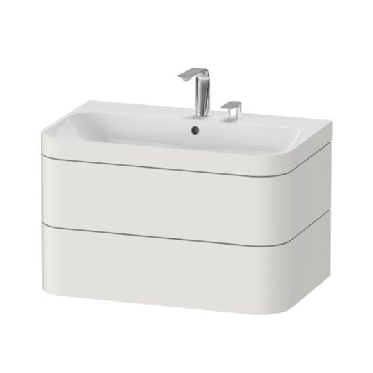 Мебельный комплект 77,5х49 см, 2 отверстия под смеситель Duravit Happy D.2 Plus, белый шелковисто-матовый (HP4637E3939) Duravit Мебельные комплекты