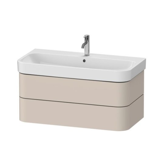 Тумба подвесная под раковину, 2 ящика, 97,5х49 см Duravit Happy D.2 Plus, серо-коричневый супер матовый (HP4388083830000) Duravit Тумбы