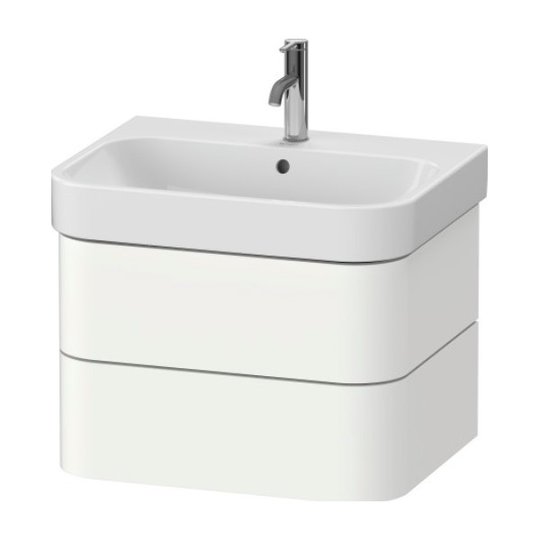 Тумба підвісна під раковину, 2 ящики, 62, 5х49 см Duravit Happy D. 2 Plus, білий матовий (HP4386036360000) Duravit Тумби