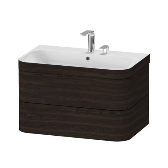 Мебельный комплект 77,5х49 см, 2 отверстия под смеситель Duravit Happy D.2 Plus, орех (HP4637E6969) Duravit Мебельные комплекты