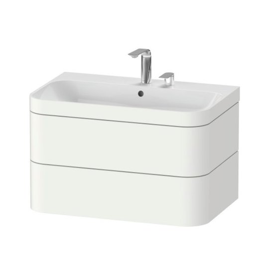Мебельный комплект 77,5х49 см, 2 отверстия под смеситель Duravit Happy D.2 Plus, белый супер матовый (HP4637E8484) Duravit Мебельные комплекты