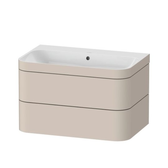Мебельный комплект 77,5х49 см, без отверстия под смеситель Duravit Happy D.2 Plus, серо-коричневый супер матовый (HP4637N8383) Duravit Мебельные комплекты