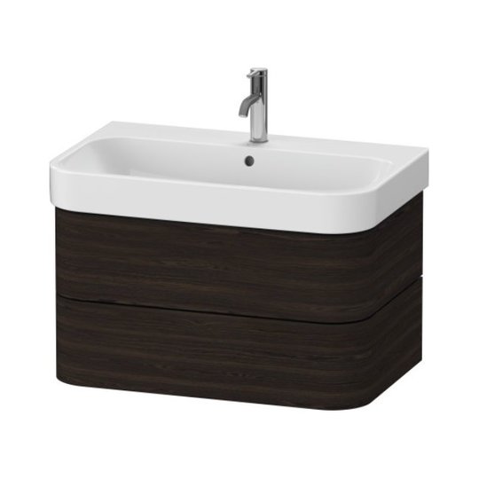Тумба підвісна під раковину, 2 ящики, 77, 5х49 см Duravit Happy D. 2 Plus, горіх (HP4387069690000) Duravit Тумби