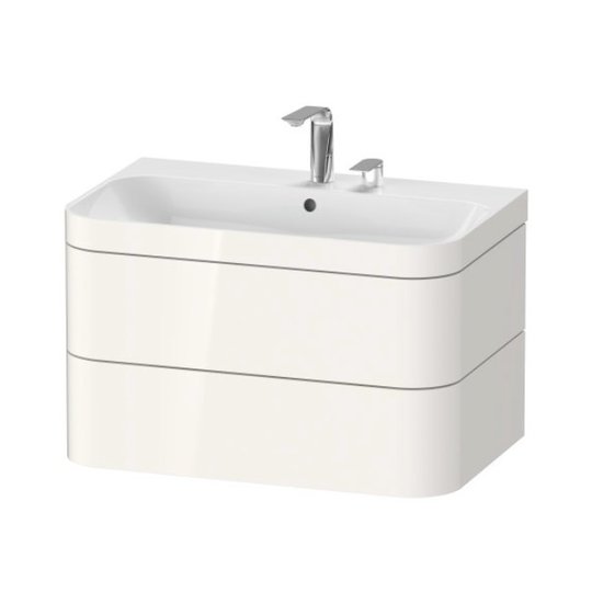 Мебельный комплект 77,5х49 см, 2 отверстия под смеситель Duravit Happy D.2 Plus, белый (HP4637E2222) Duravit Мебельные комплекты