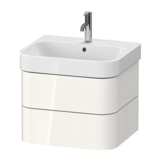 Тумба подвесная под раковину, 2 ящика, 57,5х49 см Duravit Happy D.2 Plus, белый (HP4385022220000) Duravit Тумбы