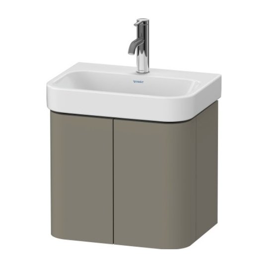 Тумба підвісна під раковину, 2 дверцята, 47, 5х35 см Duravit Happy D. 2 Plus, сірий камінь (HP4384092920000) Duravit Тумби
