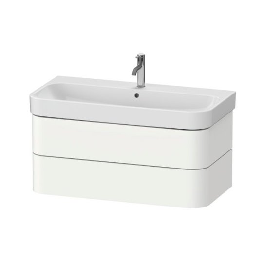 Тумба подвесная под раковину, 2 ящика, 97,5х49 см Duravit Happy D.2 Plus, белый супер матовый (HP4388084840000) Duravit Тумбы
