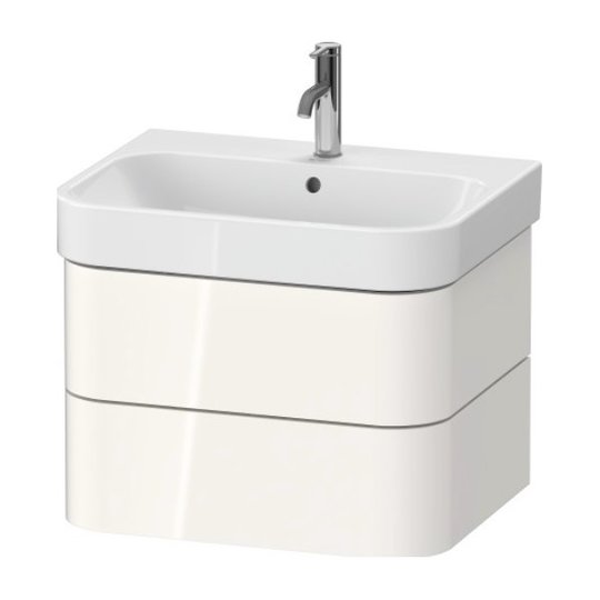 Тумба подвесная под раковину, 2 ящика, 62,5х49 см Duravit Happy D.2 Plus, белый (HP4386022220000) Duravit Тумбы