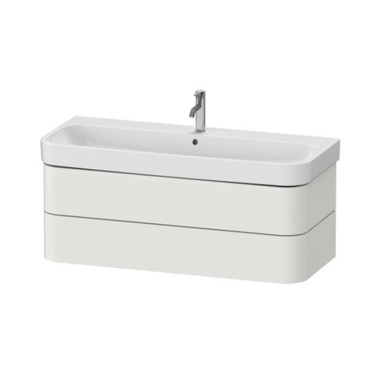 Тумба підвісна під раковину, 2 ящики, 117, 5х49 см Duravit Happy D. 2 Plus, білий шовковисто-матовий (HP4389039390000) Duravit Тумби
