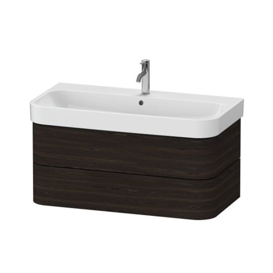 Тумба подвесная под раковину, 2 ящика, 97,5х49 см Duravit Happy D.2 Plus, орех (HP4388069690000) Duravit Тумбы