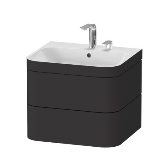 Меблевий комплект 57, 5х49 см, 2 отвори під змішувач Duravit Happy D. 2 Plus, графіт (HP4635E8080) Duravit Меблеві комплекти