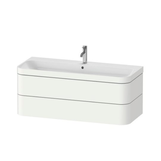 Мебельный комплект 117,5х49 см, 1 отверстие под смеситель Duravit Happy D.2 Plus, белый супер матовый (HP4639O84840000) Duravit Мебельные комплекты