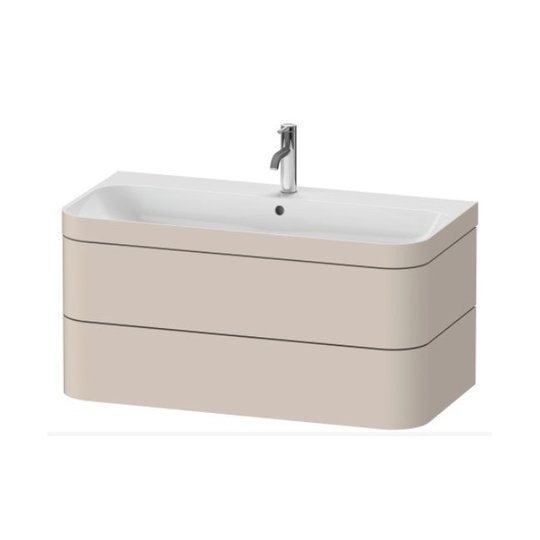 Меблевий комплект 97, 5х49 см, 1 отвір під змішувач Duravit Happy D. 2 Plus, сіро-коричневий супер матовий (HP4638O8383) Duravit Меблеві комплекти