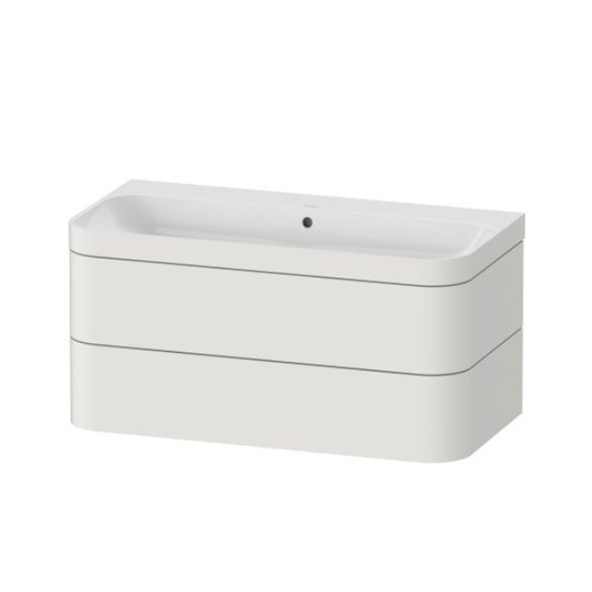 Меблевий комплект 97, 5х49 см, без отвору під змішувач Duravit Happy D. 2 Plus, білий шовковисто-матовий (HP4638N3939) Duravit Меблеві комплекти
