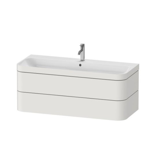 Меблевий комплект 117, 5х49 см, 1 отвір під змішувач Duravit Happy D. 2 Plus, білий шовковисто-матовий (HP4639O39390000) Duravit Меблеві комплекти