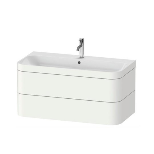 Мебельный комплект 97,5х49 см, 1 отверстие под смеситель Duravit Happy D.2 Plus, белый матовый (HP4638O3636) Duravit Мебельные комплекты
