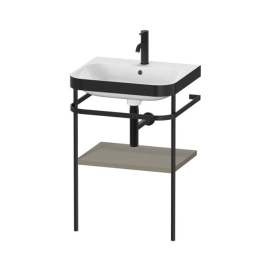 Мебельный комплект с раковиной с 1 отверстием и консолью, 57,5х49 см, Duravit Happy D.2 Plus, серый камень (HP4735O9292) Duravit Мебельные комплекты