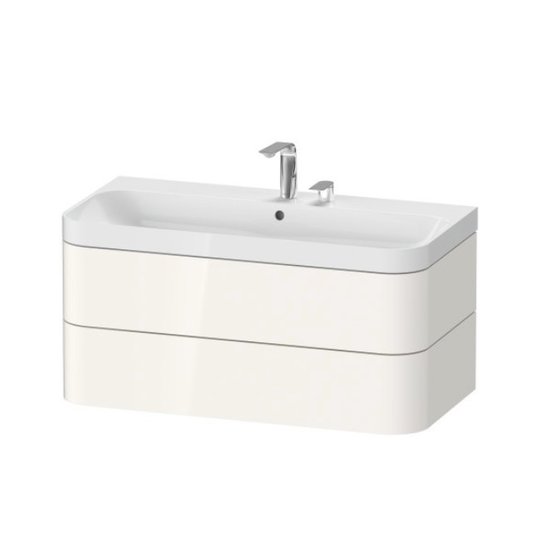 Мебельный комплект 97,5х49 см, 2 отверстия под смеситель Duravit Happy D.2 Plus, белый (HP4638E2222) Duravit Мебельные комплекты