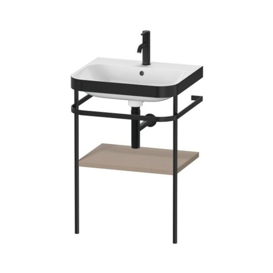 Мебельный комплект с раковиной с 1 отверстием и консолью, 57,5х49 см, Duravit Happy D.2 Plus, льняной декор (HP4735O7575) Duravit Мебельные комплекты