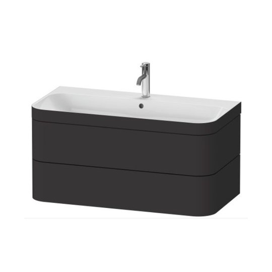 Мебельный комплект 97,5х49 см, 1 отверстие под смеситель Duravit Happy D.2 Plus, графит (HP4638O8080) Duravit Мебельные комплекты