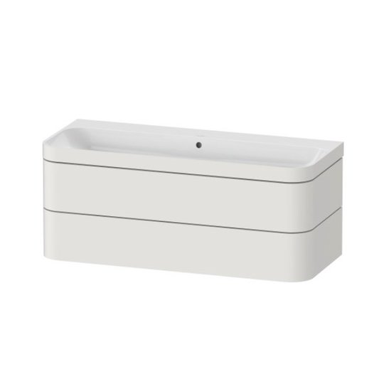 Мебельный комплект 117,5х49 см, без отверстия под смеситель Duravit Happy D.2 Plus, белый шелковисто-матовый (HP4639N39390000) Duravit Мебельные комплекты