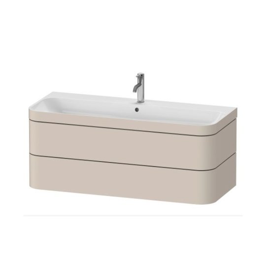 Мебельный комплект 117,5х49 см, 1 отверстие под смеситель Duravit Happy D.2 Plus, серо-коричневый супер матовый (HP4639O83830000) Duravit Мебельные комплекты
