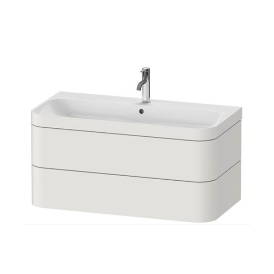 Меблевий комплект 97, 5х49 см, 1 отвір під змішувач Duravit Happy D. 2 Plus, білий шовковисто-матовий (HP4638O3939) Duravit Меблеві комплекти