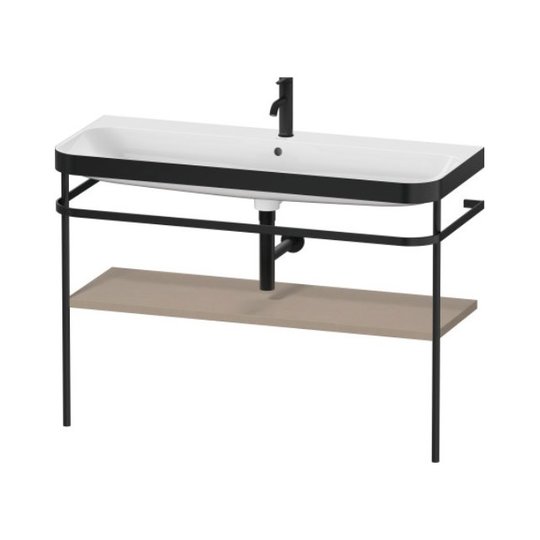 Мебельный комплект с раковиной с 1 отверстием и консолью, 117,5х49 см, Duravit Happy D.2 Plus, льняной декор (HP4739O75750000) Duravit Мебельные комплекты