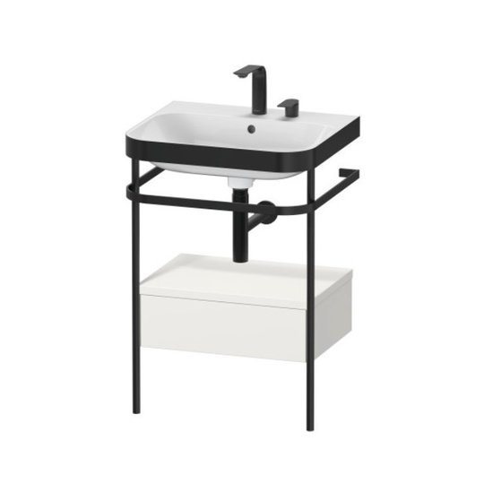 Меблевий комплект з раковиною на 2 отвори і консоллю, 57, 5х49 см, Duravit Happy D. 2 Plus, білий шовковисто-матовий (HP4740E3939) Duravit Меблеві комплекти