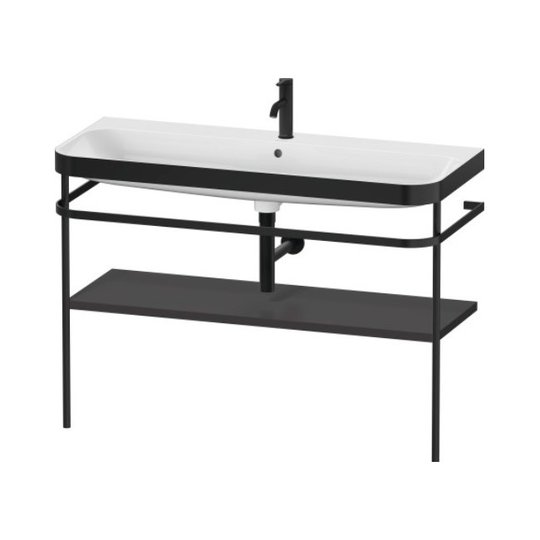 Мебельный комплект с раковиной с 1 отверстием и консолью, 117,5х49 см, Duravit Happy D.2 Plus, графит (HP4739O80800000) Duravit Мебельные комплекты