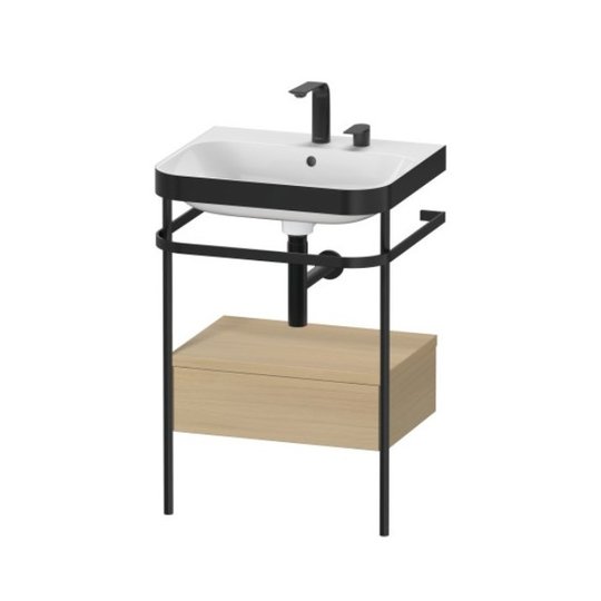 Мебельный комплект с раковиной на 2 отверстия и консолью, 57,5х49 см, Duravit Happy D.2 Plus, дуб (HP4740E7171) Duravit Мебельные комплекты
